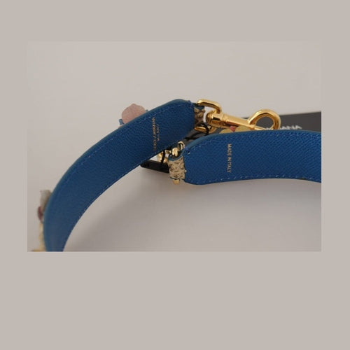 Dolce & Gabbana Beige Python Leather Floral Studded Shoulder Strap