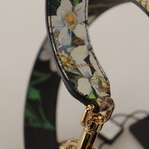 Dolce & Gabbana Beige Exotic Leather Crystals Reversible Shoulder Strap
