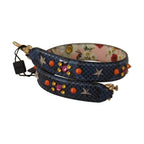 Dolce & Gabbana Blue Exotic Leather Crystals Reversible Shoulder Strap