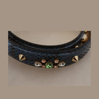 Dolce & Gabbana Blue Exotic Leather Crystals Shoulder Strap