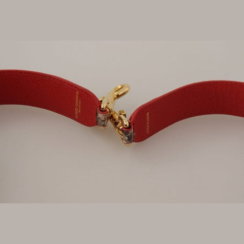 Dolce & Gabbana Brown Python Leather Crystals Shoulder Strap