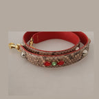 Dolce & Gabbana Brown Python Leather Crystals Shoulder Strap