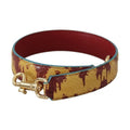 Dolce & Gabbana Yellow Red Leather Gold Tone Shoulder Strap