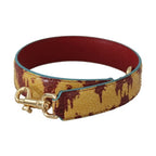 Dolce & Gabbana Yellow Red Leather Gold Tone Shoulder Strap