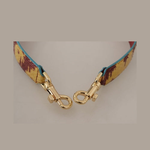 Dolce & Gabbana Yellow Red Leather Gold Tone Shoulder Strap