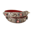 Dolce & Gabbana Beige Exotic Leather Studded Shoulder Strap