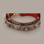 Dolce & Gabbana Beige Exotic Leather Studded Shoulder Strap