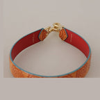 Dolce & Gabbana Orange Leather Swirl Print Bag Shoulder Strap