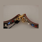 Dolce & Gabbana Brown Python Leather Studded Shoulder Strap