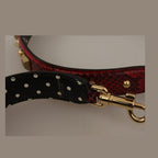 Dolce & Gabbana Red Python Leather Crystals Reversible Shoulder Strap
