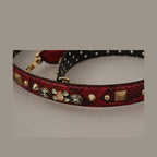 Dolce & Gabbana Red Python Leather Crystals Reversible Shoulder Strap