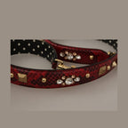 Dolce & Gabbana Red Python Leather Crystals Reversible Shoulder Strap