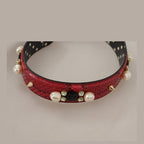 Dolce & Gabbana Red Python Leather Crystals Reversible Shoulder Strap
