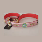 Dolce & Gabbana Metallic Pink Leather Studded Shoulder Strap