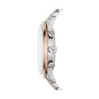 Emporio Armani Silver and Bronze Steel Chronograph Watch