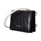 Dolce & Gabbana Blue White Caiman Leather Strap Card Holder Wallet