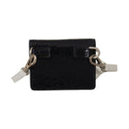 Dolce & Gabbana Blue White Caiman Leather Strap Card Holder Wallet