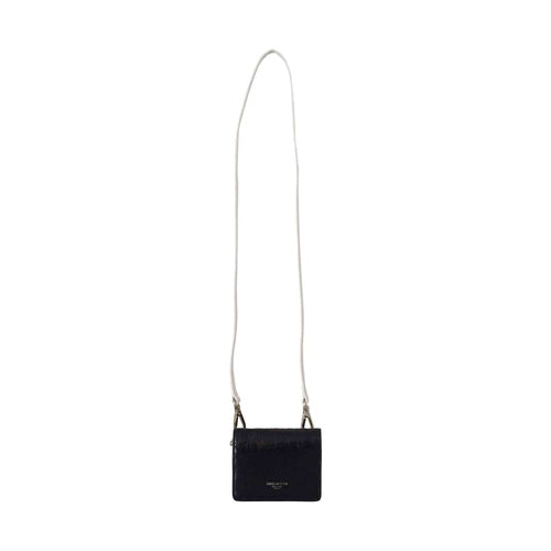 Dolce & Gabbana Blue White Caiman Leather Strap Card Holder Wallet