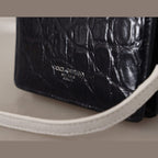 Dolce & Gabbana Blue White Caiman Leather Strap Card Holder Wallet