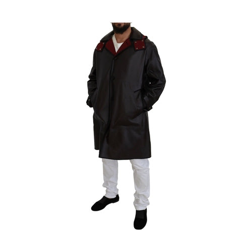 Dolce & Gabbana Black Trench Hooded Parka Cotton Jacket