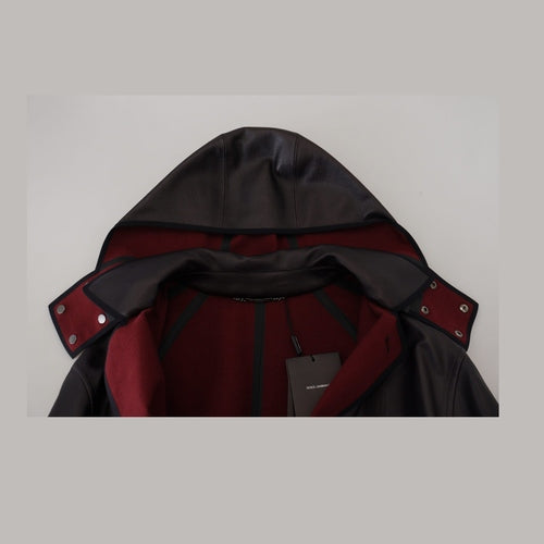 Dolce & Gabbana Black Trench Hooded Parka Cotton Jacket