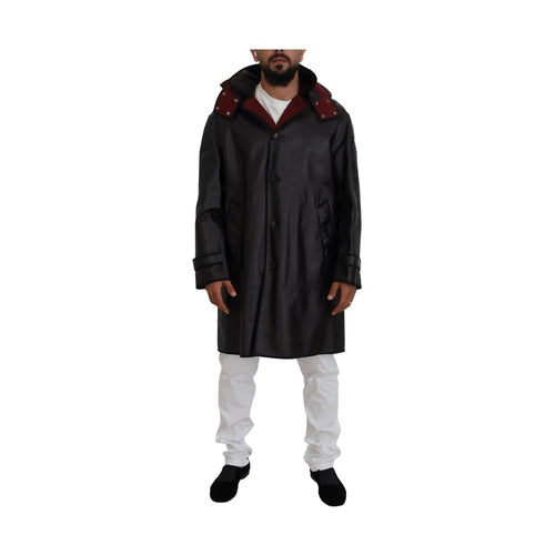 Dolce & Gabbana Black Trench Hooded Parka Cotton Jacket