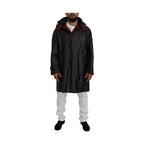 Dolce & Gabbana Black Trench Hooded Parka Cotton Jacket