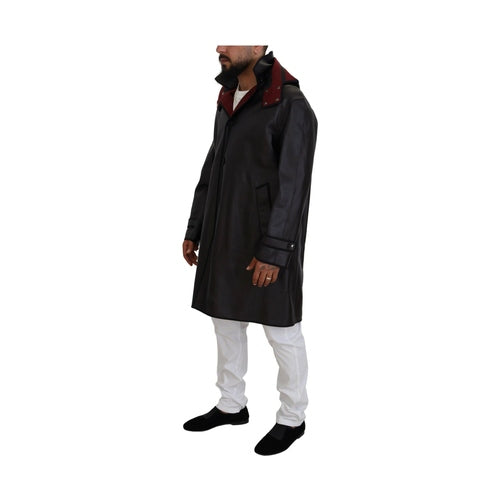 Dolce & Gabbana Black Trench Hooded Parka Cotton Jacket