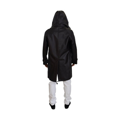 Dolce & Gabbana Black Trench Hooded Parka Cotton Jacket