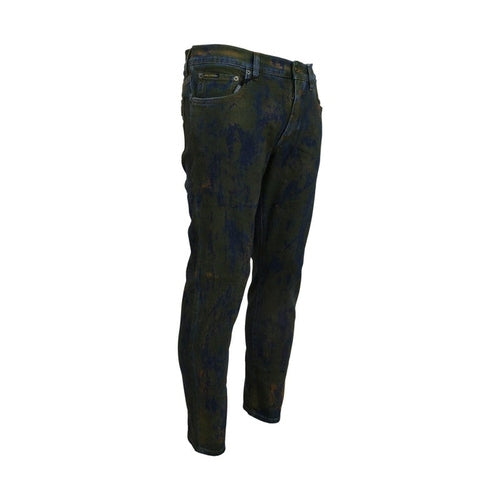 Dolce & Gabbana Blue Green Skinny Cotton Denim Jeans