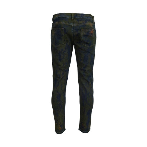 Dolce & Gabbana Blue Green Skinny Cotton Denim Jeans