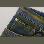 Dolce & Gabbana Blue Green Skinny Cotton Denim Jeans