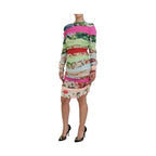 Dolce & Gabbana Multicolor Silk Floral Bodycon Sheath Dress