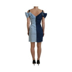 Dolce & Gabbana Two Tone Blue Patchwork Denim Mini Dress