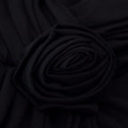 Dolce & Gabbana Black Wrap Sheath One Shoulder Wool Dress