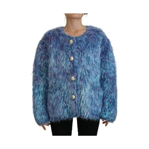Dolce & Gabbana Multicolor Polyester Fringes Coat Jacket