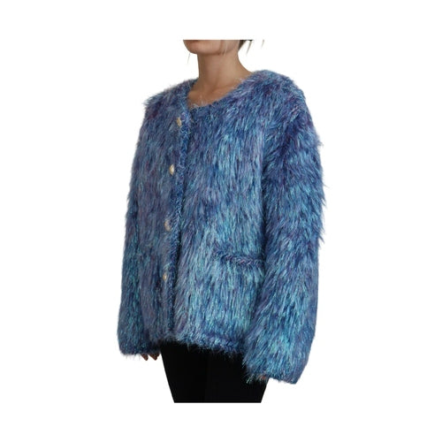 Dolce & Gabbana Multicolor Polyester Fringes Coat Jacket