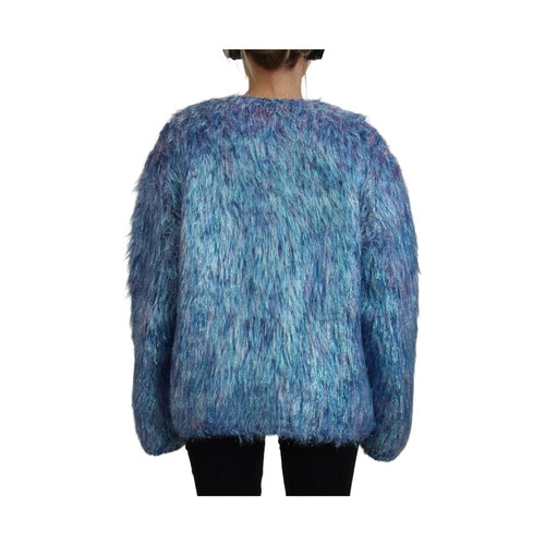 Dolce & Gabbana Multicolor Polyester Fringes Coat Jacket