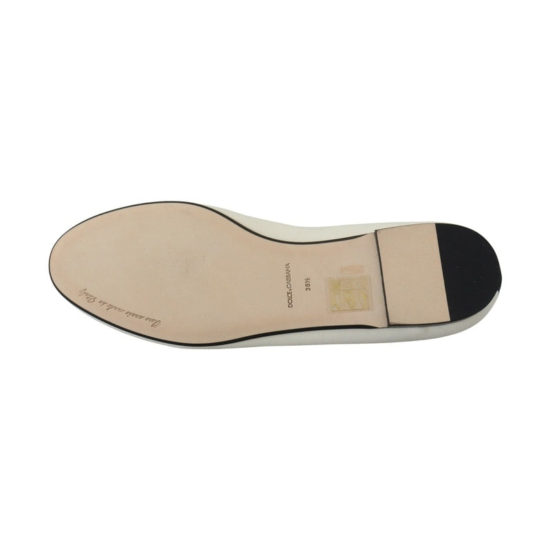 Dolce & Gabbana White Velvet Slip Ons Loafers Flats Shoes