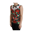 Dolce & Gabbana White Floral Wool Lace Vest Tank Top