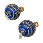 Dolce & Gabbana Gold Brass Blue Dangle Ball Crystal Clip On Earrings