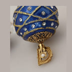 Dolce & Gabbana Gold Brass Blue Dangle Ball Crystal Clip On Earrings