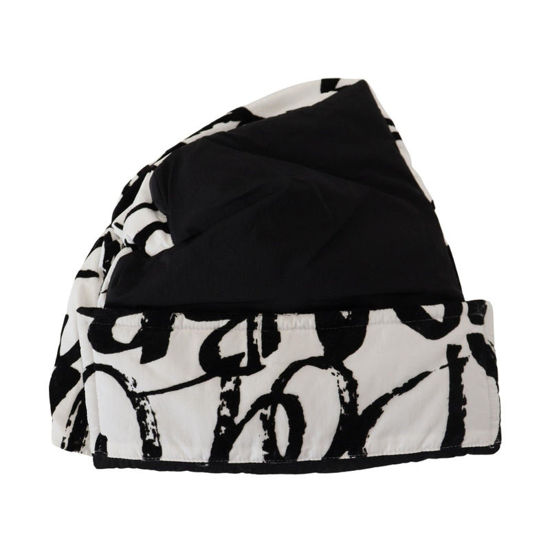 Dolce & Gabbana White Printed Nylon Women Winter Beanie Cap Hat