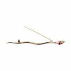 Dolce & Gabbana Silver Brass Crystal Spilla Serpente Brooch Pin