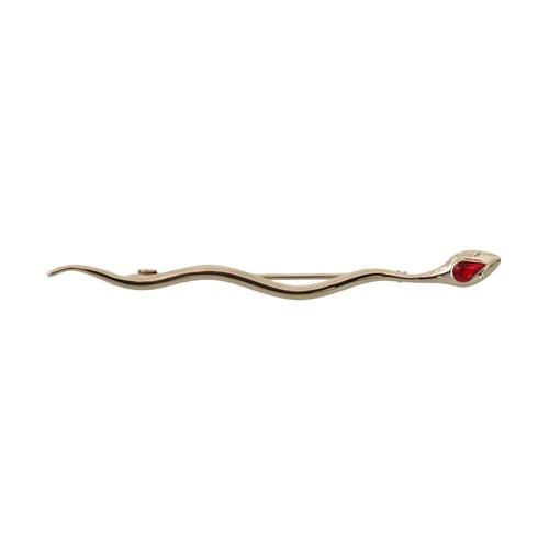 Dolce & Gabbana Silver Brass Crystal Spilla Serpente Brooch Pin