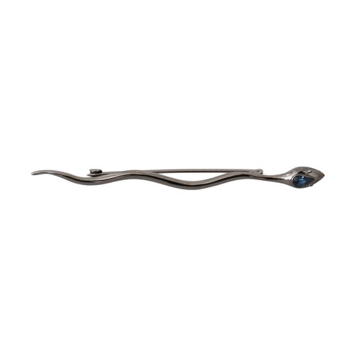 Dolce & Gabbana Silver Brass Crystal Spilla Serpente Brooch Pin