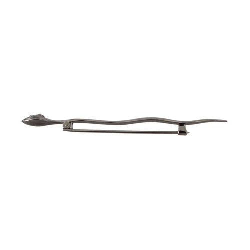 Dolce & Gabbana Silver Brass Crystal Spilla Serpente Brooch Pin