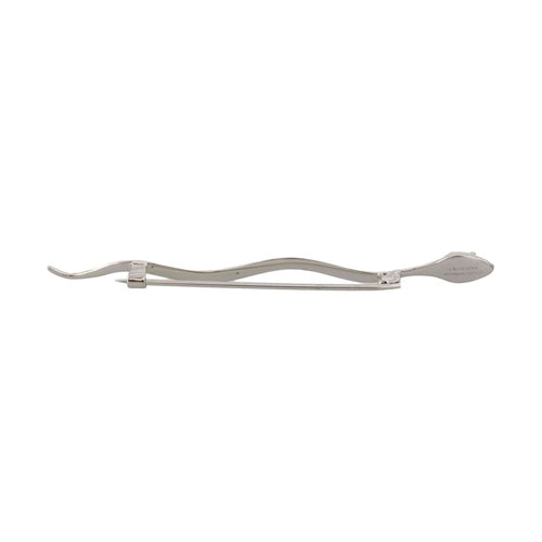Dolce & Gabbana Silver Brass Crystal Spilla Serpente Mens Brooch Pin