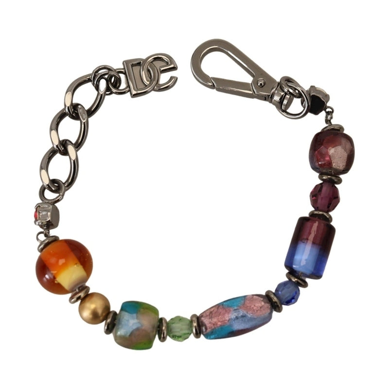 Dolce & Gabbana multicolor Silver Chain Brass Beaded Lobster Clasp Bracelet