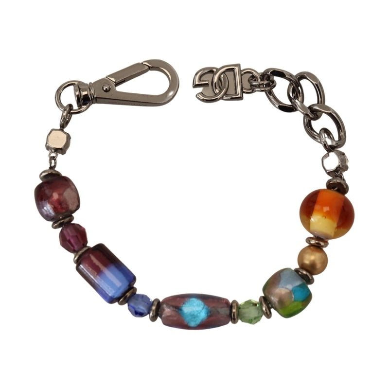 Dolce & Gabbana multicolor Silver Chain Brass Beaded Lobster Clasp Bracelet